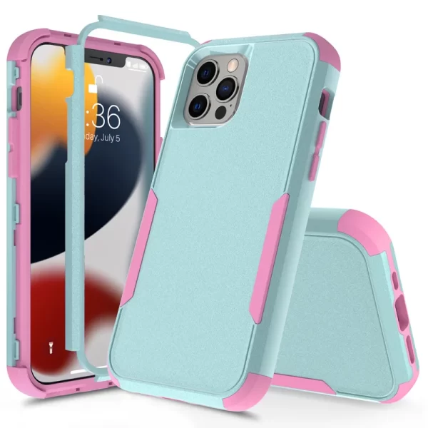 3 Layer Case for iPhone 15 14 13 12 11 Pro Max Mini XR XS Max 8 7 15Plus SE 2020 Luxury Armor Shockproof Soft Bumpers Hard Cover