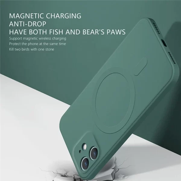 Original Liquid Silicone Case for iPhone 15 14 13 12 Mini 11 Pro Max  Plus For Magsafe Magnetic Wireless Charge Cover - Image 4