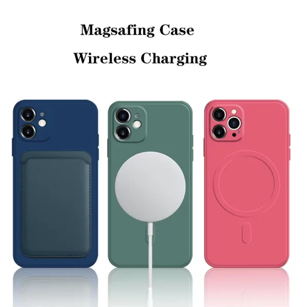 Original Liquid Silicone Case for iPhone 15 14 13 12 Mini 11 Pro Max  Plus For Magsafe Magnetic Wireless Charge Cover - Image 5