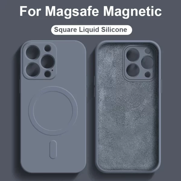 Original Liquid Silicone Case for iPhone 15 14 13 12 Mini 11 Pro Max  Plus For Magsafe Magnetic Wireless Charge Cover