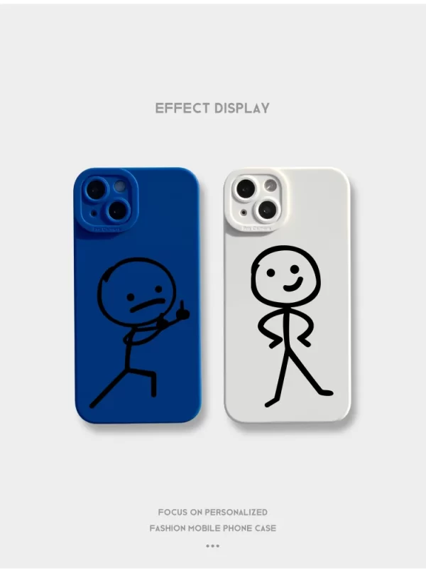 Cartoon Man Matchman Phone Case For iPhone 11 12 13 14 15 Pro Max Mini XR XS X 7 8 Plus Shockproof Matte Soft TPU Silicone Cover