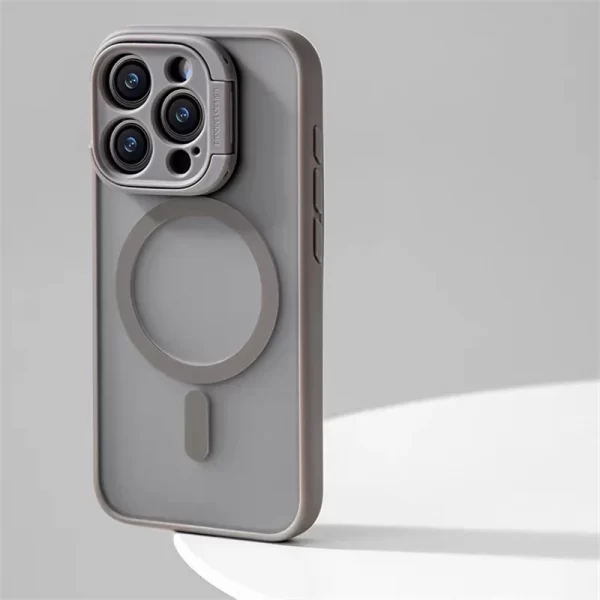 Luxury Lens Kickstand Shockproof Magsafe Case for iPhone 15 13 14 Pro Max Matte Wireless Charging Holder Protective Cover - Image 10