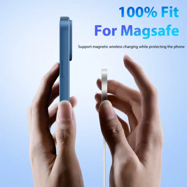 Silicone Origina Case For iPhone 14 13 12 11 15 Pro Max Plus Phone Magnetic Wireless Charging For Magsafe Cover - Image 3