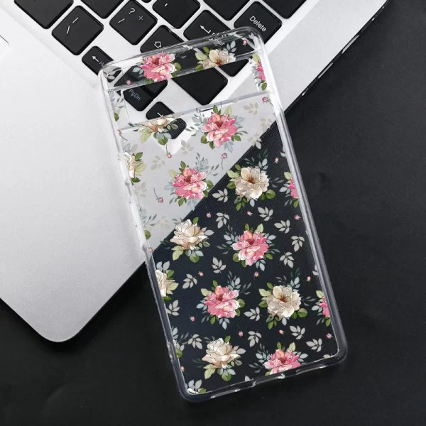 Rose Flower Hand Painted Phone Case For Google Pixel 8 Pro 7A 9 Pro XL 8 6A 5G Luxury Blossom Bud Clear Soft TPU Cover Fundas - Image 3