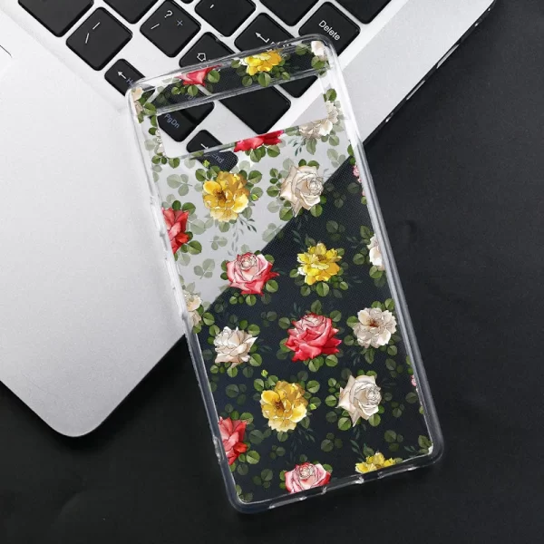 Rose Flower Hand Painted Phone Case For Google Pixel 8 Pro 7A 9 Pro XL 8 6A 5G Luxury Blossom Bud Clear Soft TPU Cover Fundas - Image 5