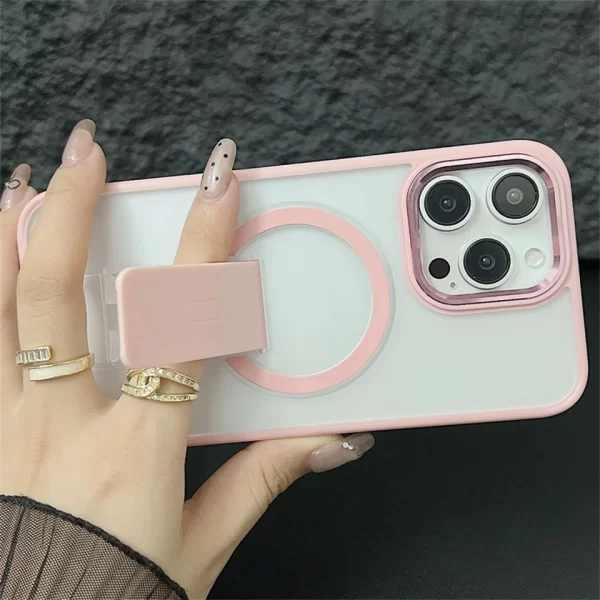 For Magsafe Magnetic Holder Case For Apple iPhone 15 14 11 12 13 Pro Max Wireless Charge Matte Shockproof Back Cover Accessories - Image 4