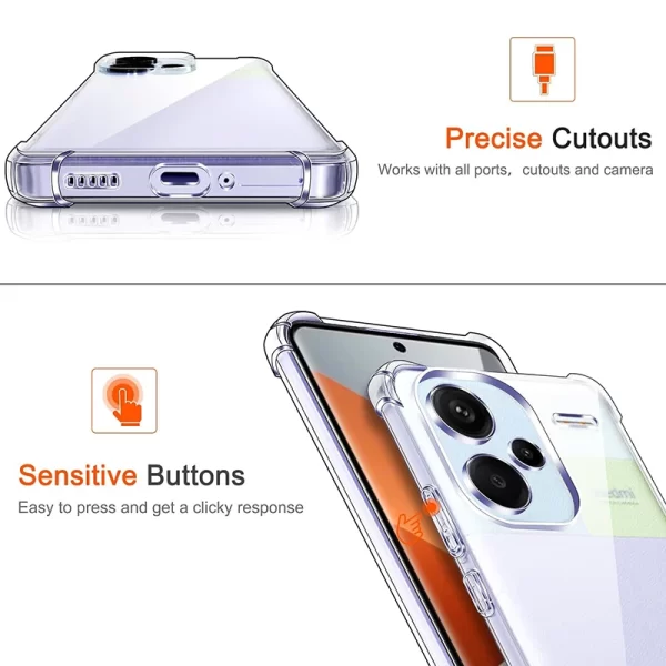 Transparent Shockproof Silicone Soft Case For Xiaomi Redmi Note 13 12 Pro Plus Pro+ 4G 5G Luxury Ultra Thin Clear Shell Cover - Image 5