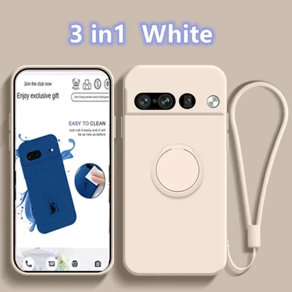 For google pixel 8a 6pro 7 case magnetic ring holder liquid silicone funda For googe pixel7 pixel 6a 8pro 7a 8 protector cove