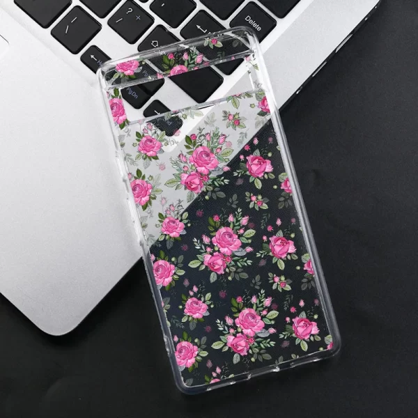 Rose Flower Hand Painted Phone Case For Google Pixel 8 Pro 7A 9 Pro XL 8 6A 5G Luxury Blossom Bud Clear Soft TPU Cover Fundas - Image 4