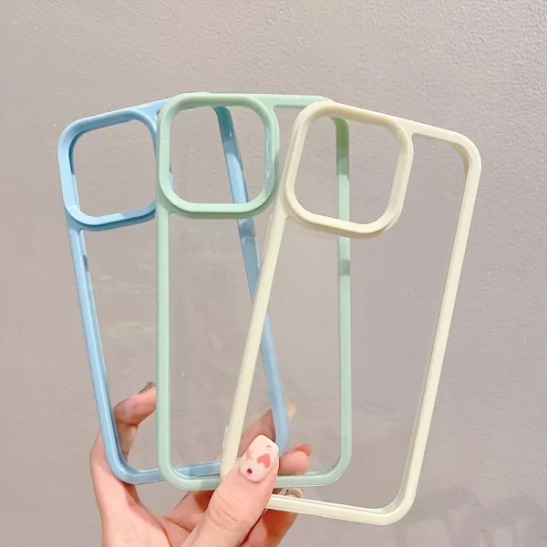 Luxury Clear Candy Color Phone Case For iPhone 15 14 13 12 11 Pro Max Transparent Soft Shockproof Bumper Back Cover Accessories - Image 2