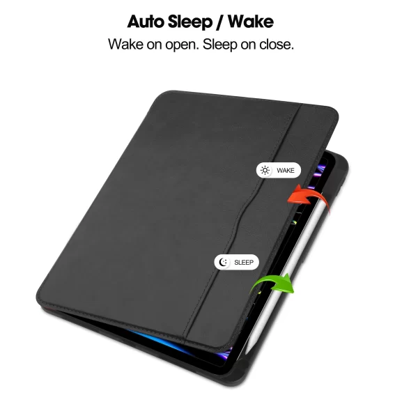 Smart Case For iPad Air 5 4 10.9 Pro 11 2018 2020 2021 2022 Stand Cover With Auto Sleep/Wake Function Pocket Luxury PU Leather - Image 2