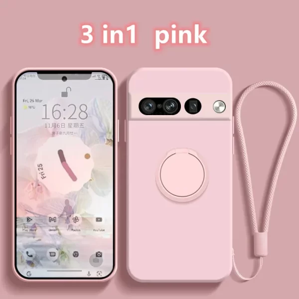 For google pixel 8a 6pro 7 case magnetic ring holder liquid silicone funda For googe pixel7 pixel 6a 8pro 7a 8 protector cove - Image 4