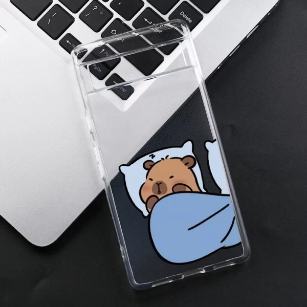 Cute Cartoon Capybara Clear Phone Case For Google Pixel 8Pro 7 8 6 6A 7A Lovely Animal Soft Silicone Cover For Google Pixel 8A - Image 2