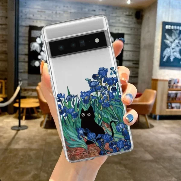 Funny Cartoon Cat Phone Case for Google Pixel 6 6A 5G 8 8 Pro 9 Pro XL 7A Cute Animal Pattern Clear Soft TPU Cover Fundas Shell - Image 5