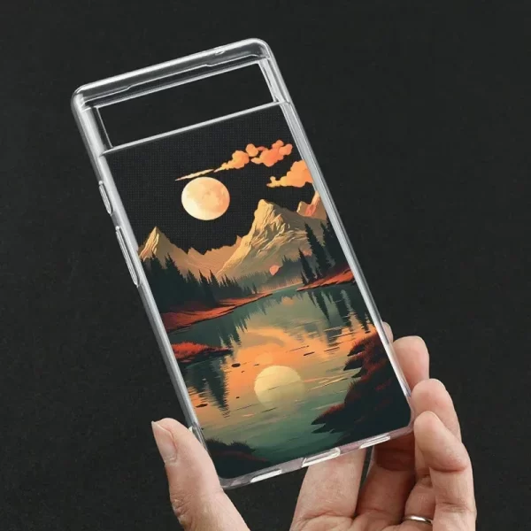 Luxury Sunset Phone Case for Google Pixel 8 9Pro XL 6 6A 5G 7 Pro 7A Scenery Landscape Transaprent Soft Cover Fundas Coque Cover - Image 5