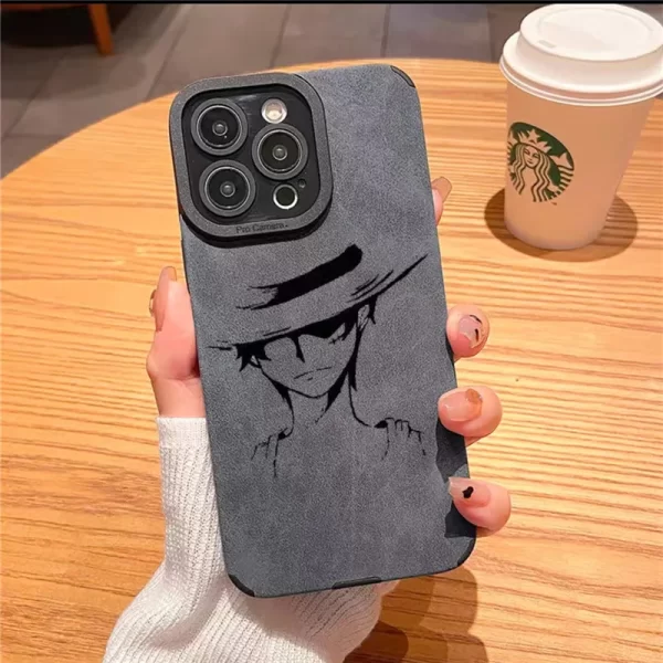 Anime One P-Pieces L-Luffy Z-zoro Phone Case for iPhone 11 12 13 14 15 16 Pro Max plus 16pro Fur Leather Cover - Image 2