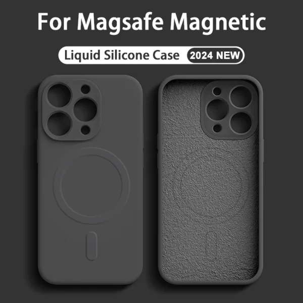 Liquid Silicone Wireless Charging For Magsafe Case For iPhone 15 12 11 13 14 Pro Max 15 Plus Magnetic Cover Phone Accessories