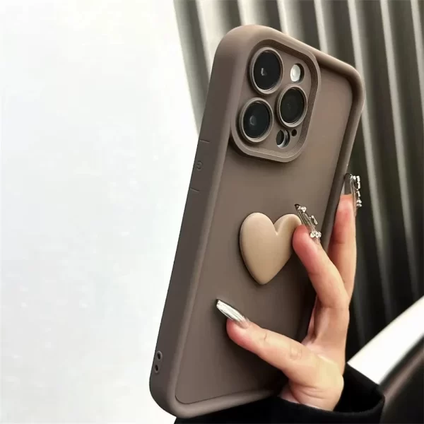 Luxury 3D Cute Love Heart Silicone Cases For iPhone 15 14 13 12 11 Pro Max Plus Lens Protector Shockproof Soft Phone Accessories - Image 5