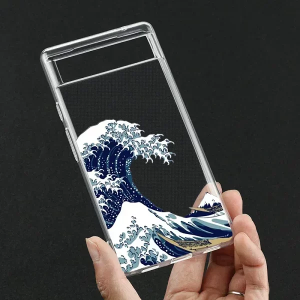 Fashion Great Blue Wave Clear Phone Case for Google Pixel 7 9 7Pro 8 Pro XL 6A 6Pro 5G Clear Transparent Soft Covers Fundas Skin - Image 5