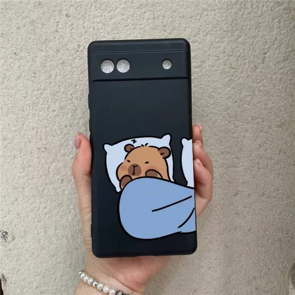 Cute Cartoon Capybara Clear Phone Case For Google Pixel 8Pro 7 8 6 6A 7A Lovely Animal Soft Silicone Cover For Google Pixel 8A - Image 5