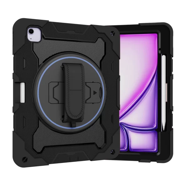 Rugged Case For iPad Air Pro 13 2024 A2903 A2898 A2926 A2925 Pro 12.9 2018 2020 2021 2022 Heavy Duty Armor Rotating Stand Cover