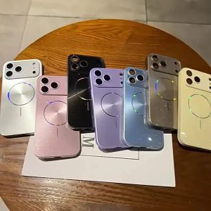 Magnetic Aurora Glitter Shiny Phone Case Full Shockproof Back Protective Cover for iPhone 18 Pro Max 17 16 15 14 13