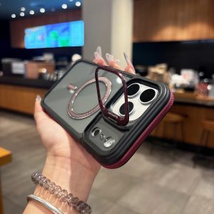 New Magnetic Phone Case with Camera Lens Bracket, Clear Protective Cover for iPhone 18/17/16/15 Pro / Pro Max